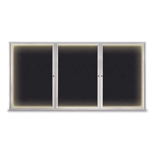 Corkboard, Lighted, Rubber, 3 Door, 96 x 48"