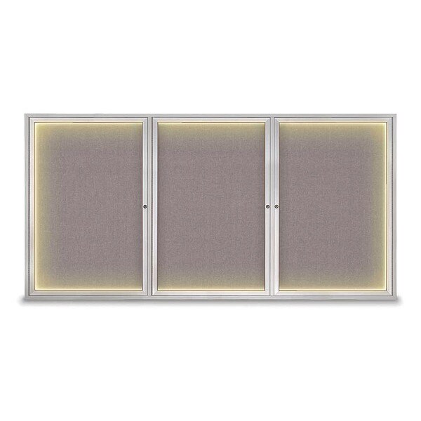 Crkboard, Lght, Fbrc, 3 Dr, Satin/Srf, 96x48"