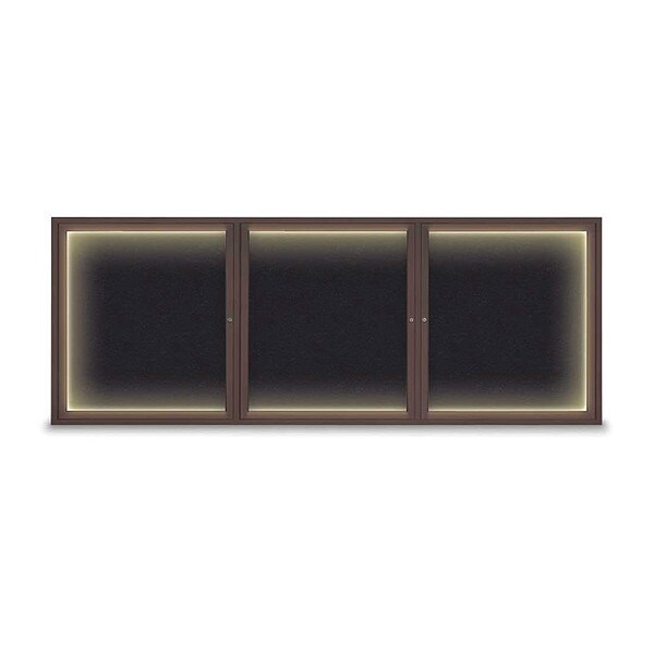 Corkboard, Lighted, Rubber, 3 Door, 96 x 36"