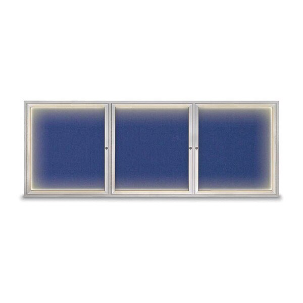 Crkboard, Lght, Fbrc, 3 Dr, Stn/Cobcc, 96x36"