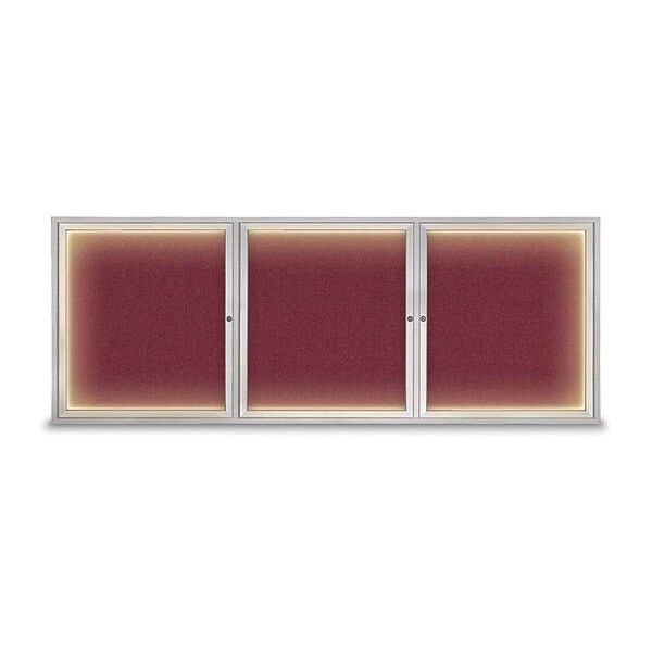 Crkboard, Lght, Fbrc, 3 Dr, Satin/Brg, 96x36"