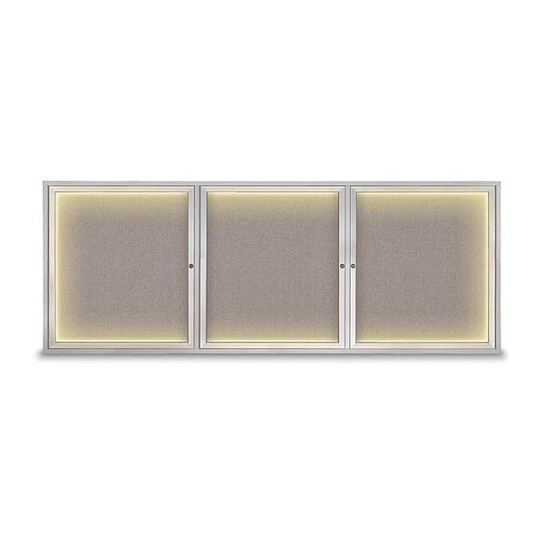 Crkboard, Lght, Fbrc, 3 Dr, Satin/Prl, 96x36"