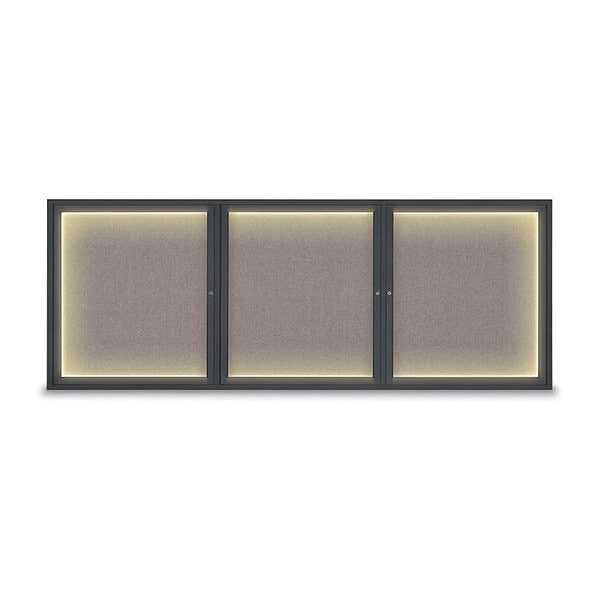 Corkboard, Lght, Fbrc, Blk/Surf, 3 Dr, 96x36"