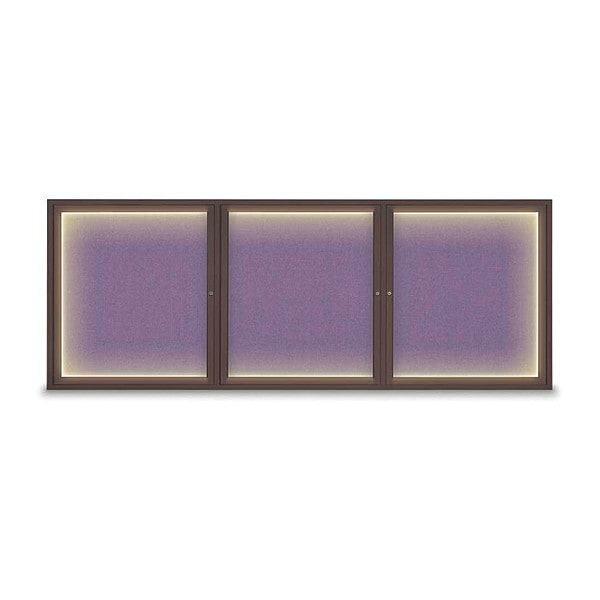 Crkboard, Lght, Fbrc, Brnz/Amth, 3 Dr, 96x36"