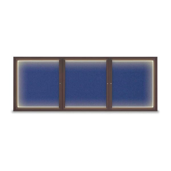 Corkboard, Lghtd, Fbrc, Brnz/Cobcc, 3, 96x36"