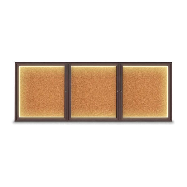 Corkboard, Lighted, Cork, 3 Door, 96 x 36"