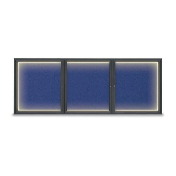 Crkboard, Lght, Fbrc, Blk/Cobac, 3 Dr, 96x36"
