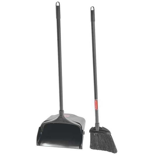Lobby Broom and Open Dust Pan Set, 28 in Length, Sweep Face 7 7/8 in, 5 in trim