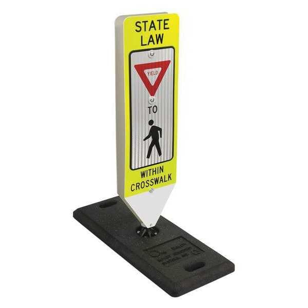 In-Street Crosswalk Sign, Yield, with rubber base