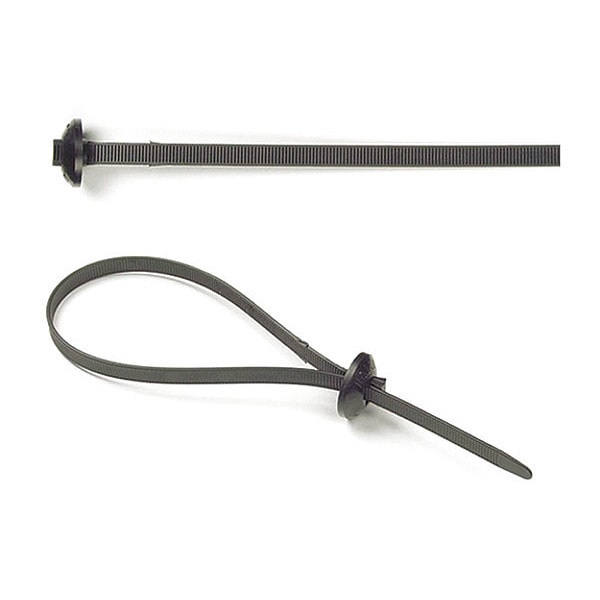 Button Head Tie, Black, 9.6", 105lb., PK50