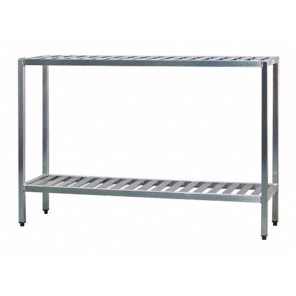 Metal Shelving Unit, 20"D x 72"W x 48"H, 2 Shelves, Aluminum, Shelf Capacity: 1000 lb.