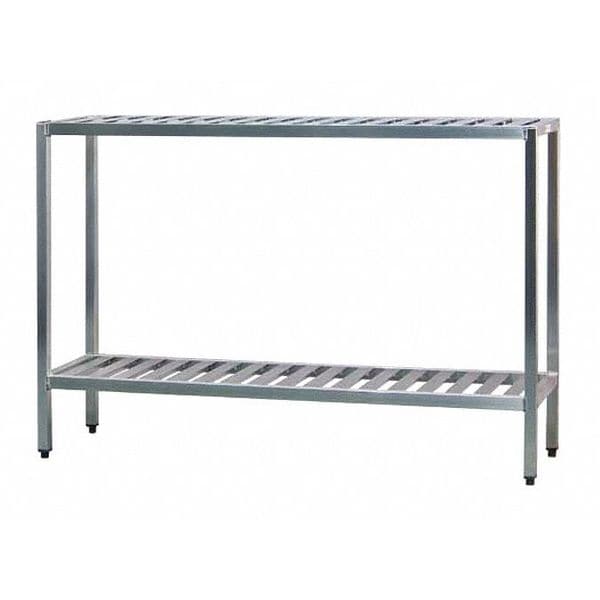 Metal Shelving Unit, 20"D x 36"W x 48"H, 2 Shelves, Aluminum, Height: 48"