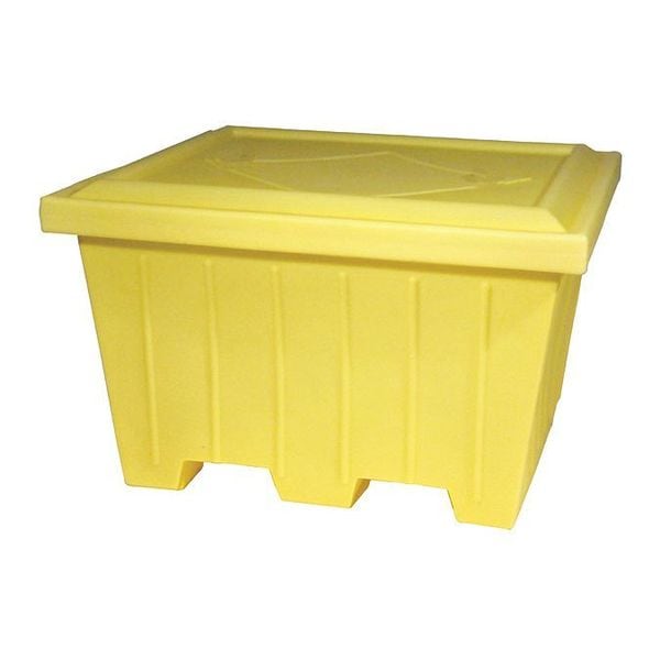 Tote with Lid, 47-1/4 in W, 33 in H, Yellow