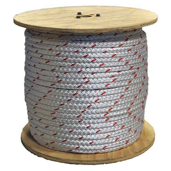 Utility Handline, White/Red, 3/8"