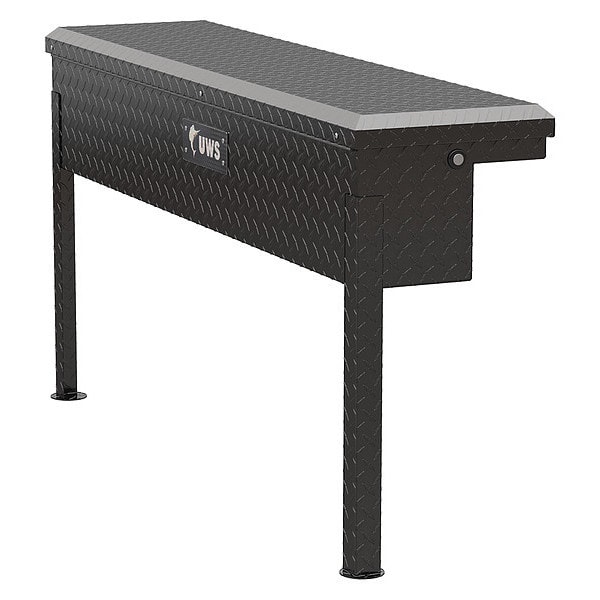 48" Low Profile Side Mount Truck Tool Box, Black, Width: 14-3/8"