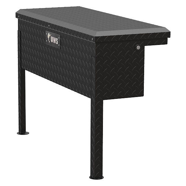 36" Low Profile Side Mount Truck Tool Box, Black, Includes: Legs