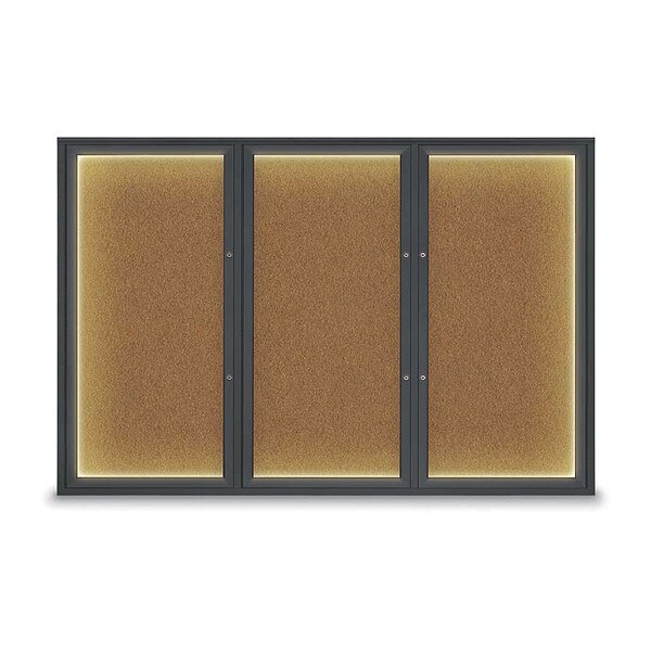 Corkboard, Synthetic Cork/Black, 72"x48"