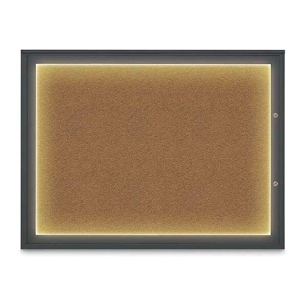 Corkboard, Synthetic Cork/Black, 48"x36"