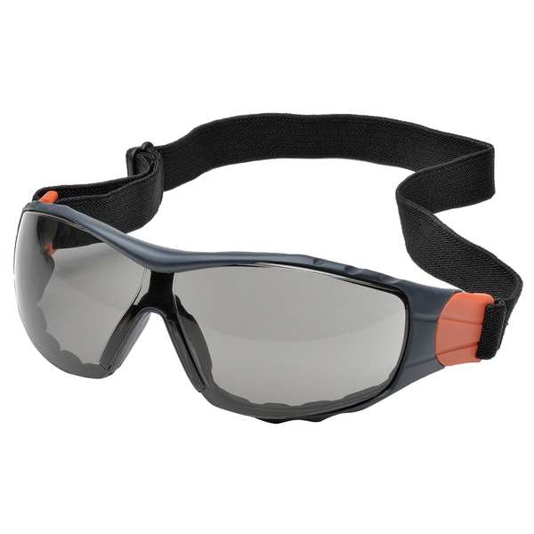 Go-Specs II, Safety Glasses, Anti-Fog & Anti-Scratch, Gray Lens, Black Frame, Full-Frame