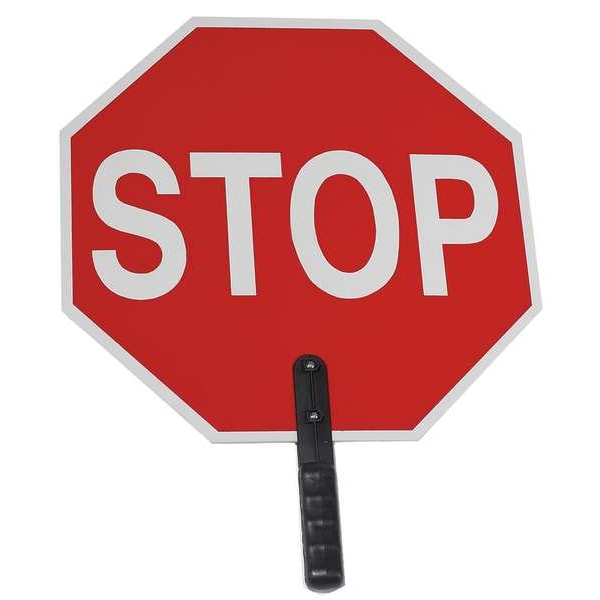 Paddle Sign, Orange/Black, Red/White, ABS Plastic, Handle