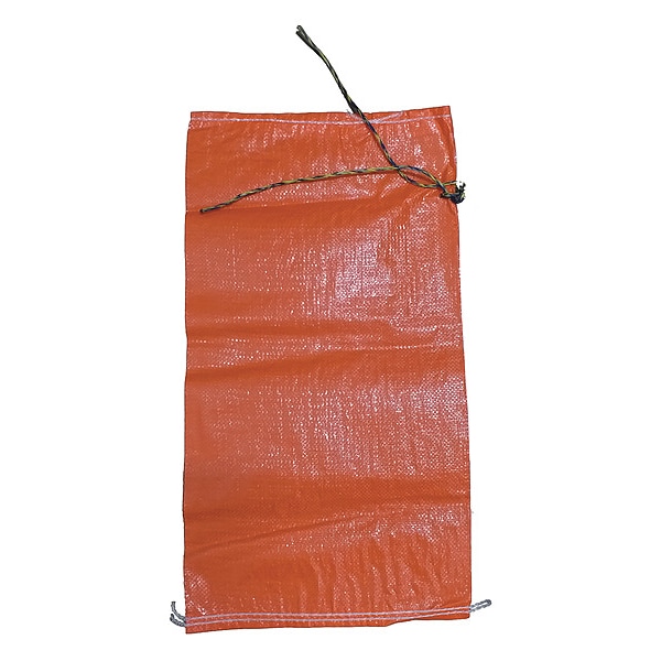 Sand Bag, Polypropylene, 26 in Length, Orange 100 PK