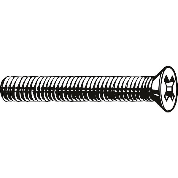 5/16"-18 x 1 in Phillips Flat Machine Screw, Zinc Plated Steel, 100 PK