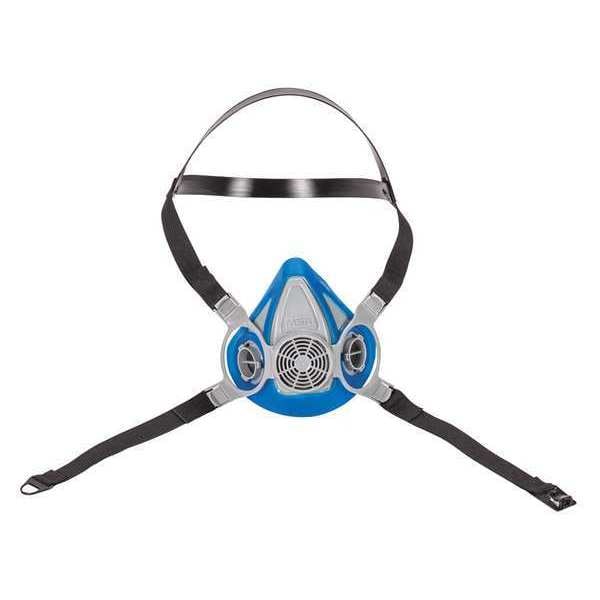 Half Mask Respirator Kit: 2 Combo Cartridges, Magenta/White, Thermoplastic Rubber, Size L