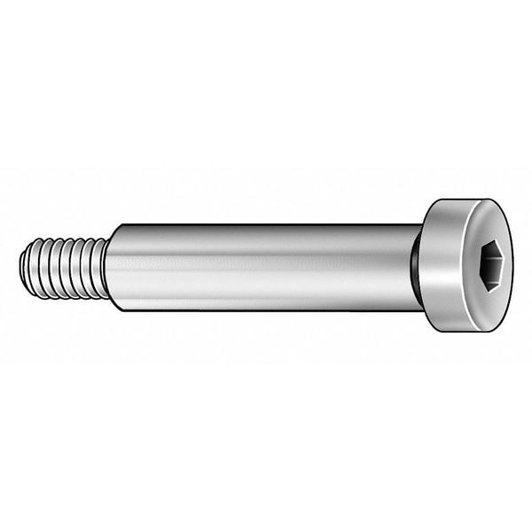 Precision Shoulder Screw, M6-1.00 Thr Sz, 11 mm Thr Lg, 10 mm Shoulder Lg, 18-8 Stainless Steel