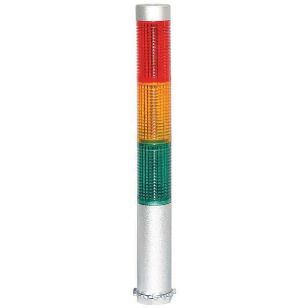 Tower Light Assembly, 24V AC/DC, Amber, Green, Red, 25 mm Dia., 8 3/16 in Height, LED