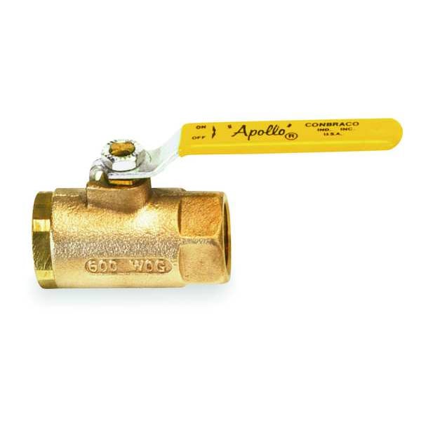 Manual Two-Way Straight Ball Valve, 2 in FNPT x 2 in FNPT, 600 psi Max Pressure, Bronze