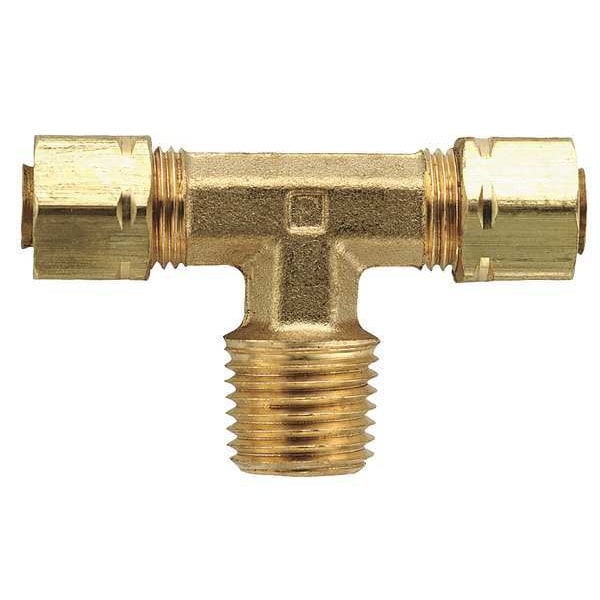 3/8" Compression x MNPT Brass Branch Tee 10PK