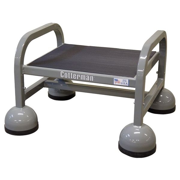 Rolling Platform, 1 Steps, 13 in Overall Height, Steel, Gray
