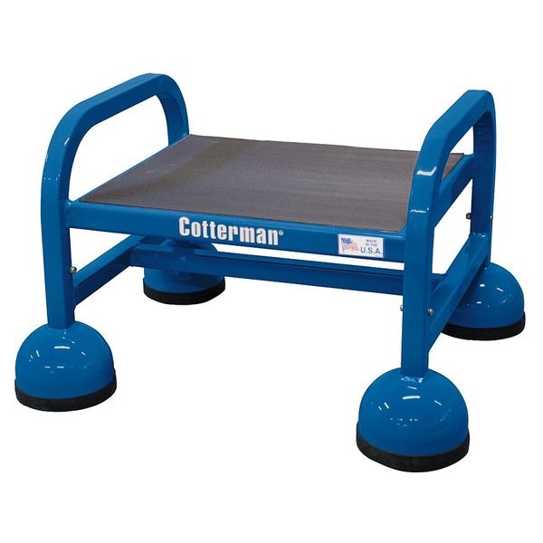 Rolling Platform, 1 Steps, 450 lb Load Capacity, 13 in Overall Height, Steel, Blue