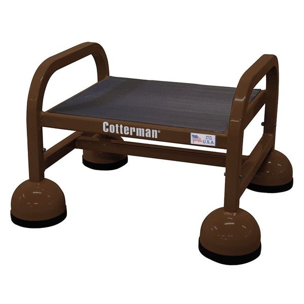 Rolling Platform, 1 Steps, 13 in Overall Height, Steel, Brown