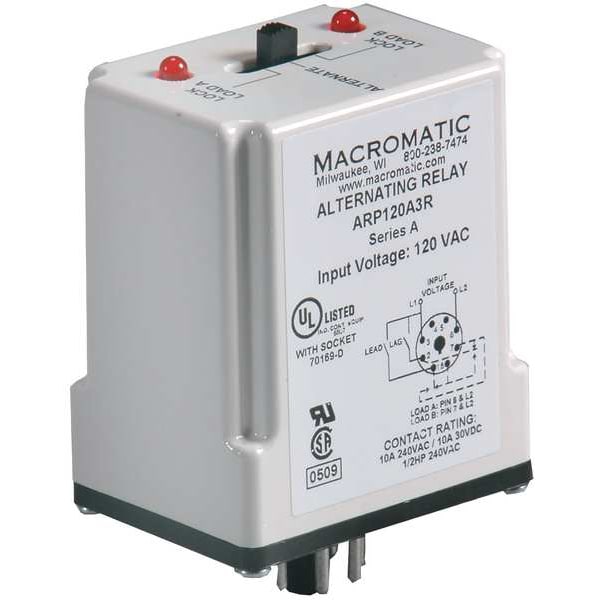 Alternating Relay, DPDT, 120VAC, 10A, 8 Pin