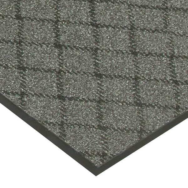 Entrance Mat, Nylon, 3/8 in Thick, Charcoal, 4 ft W x 6 ft L