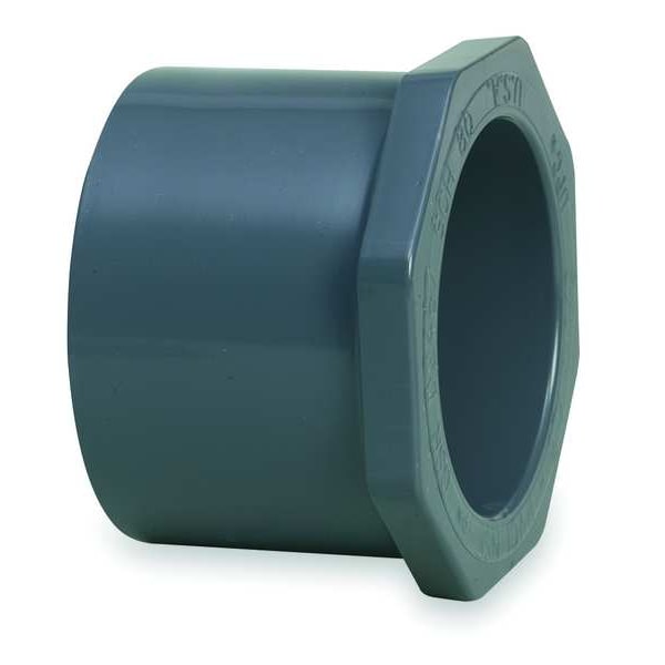PVC Reducing Bushing, Spigot x Socket, 2 1/2 in x 1 1/2 in Pipe Size