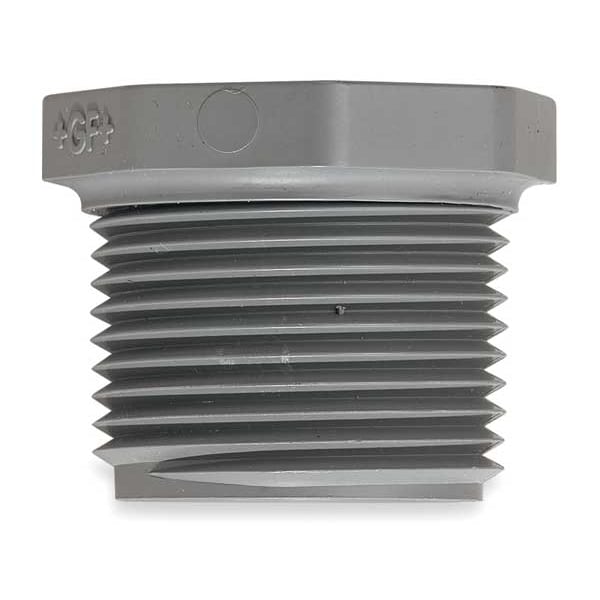 PVC Hex Head Plug, MNPT, 2-1/2 in Pipe Size