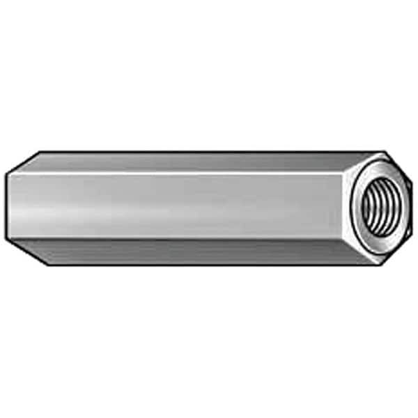Hex Standoff, 1/4"-20 Thrd Sz, 7/8 in L, 7/8 in Thrd L Aluminum Plain, 1/2" Hex W, 10 PK