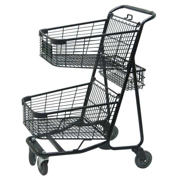 Two Tier Shopping Cart, 29 In. L, 300 lb.