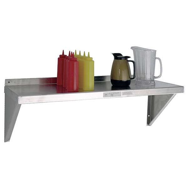 Aluminum Wall Shelf, 12"D x 24"W x 13-1/4"H, Silver