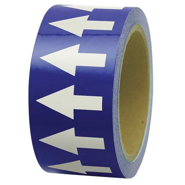 Arrow Tape, White/Blue, 4 In. W, PMA451