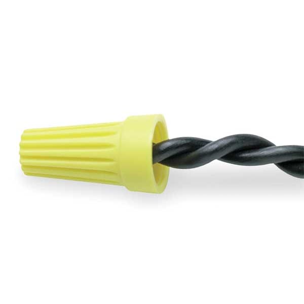 Twist-On Wire Connector, 10 AWG Max, Yellow, Polypropylene Insulation, 600 V, 500 PK