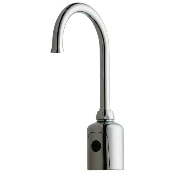 Sensor Single Hole Mount, 1 Hole Gooseneck Bathroom Faucet, Polished chrome