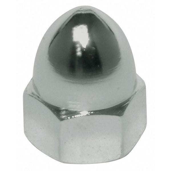High Crown Cap Nut, 1-1/4"-7, Steel, Plain, 2-15/32 in H