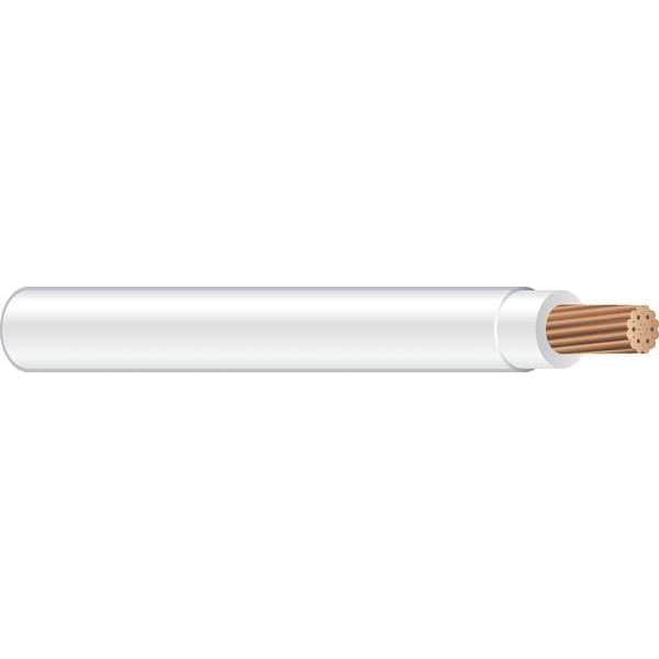 THHN Building Wire, Copper, 4 AWG, 1C, White, Stranded, 500 ft