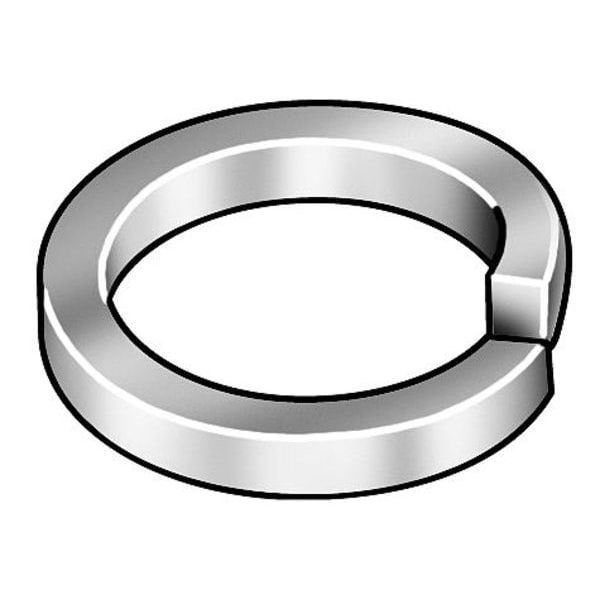 Split Lock Washer, For Screw Size 5/8 in Steel, Plain Finish, 100 PK