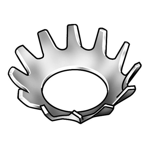 External Tooth Lock Washer, For Screw Size 1/4 in 410 Stainless Steel, Plain Finish, 100 PK