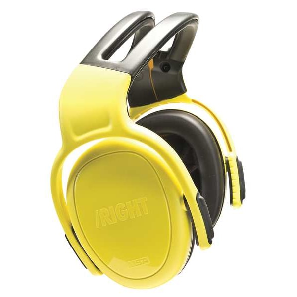 left/RIGHT Over-the-Head Ear Muffs, 28 dB NRR, Passive, Electrically Insulated, Yellow
