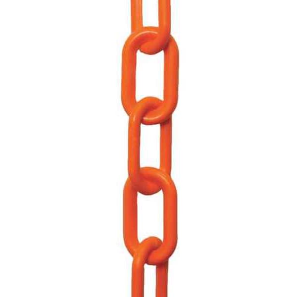 Plastic Chain, Safety Orange, 300 ft Length, Gloss